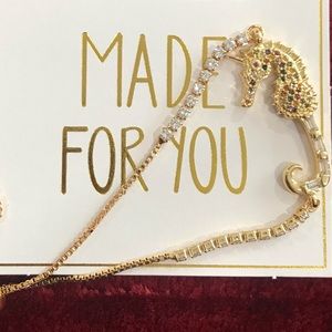 Handmade SEAHORSE Charm Gold plated Bracelet